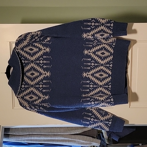 Pendleton Western Tribal Alpine Wool Zip up Whipstitch Cardigan - M Yellowstone - Picture 2 of 6